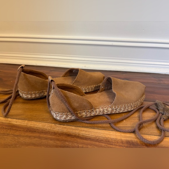 TOMS Women's Tan Katalina Espadrille Shoes with Tie-Up Straps Size 9 - Picture 9 of 10